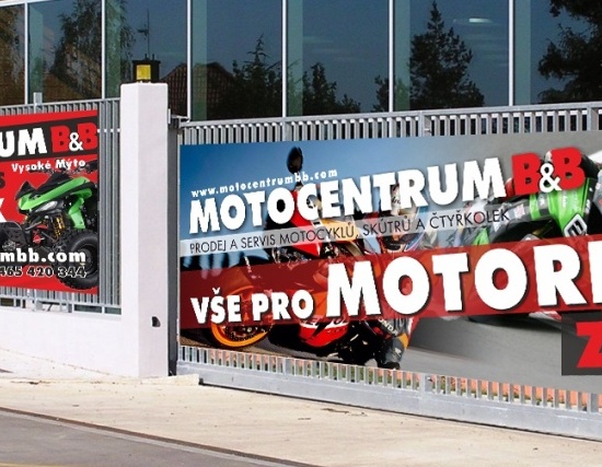 Reklamní plachta/banner - Motocentrum B&B